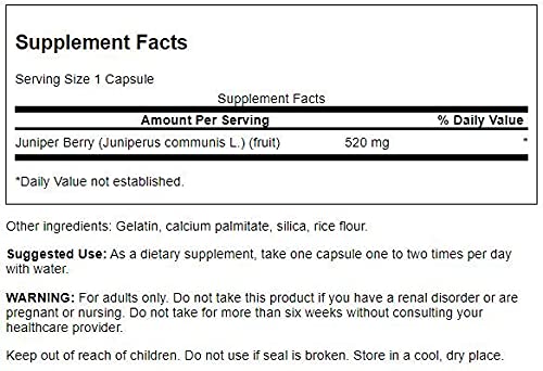 [Australia] - Swanson Juniper Berries Digestive Immune System Health Fiber Herbal Supplement 520 mg 100 Capsules (Caps) 1 