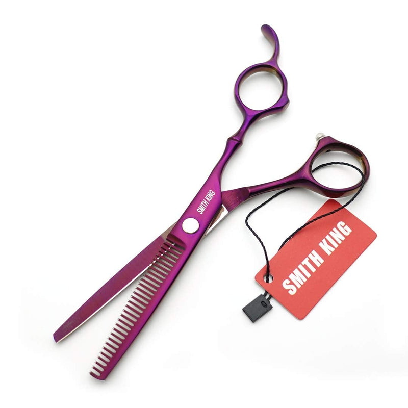 [Australia] - 6.0 inch hair scissors set hair cutting scissors & thinning scissors with razor&comb in 1 set (Violet) 