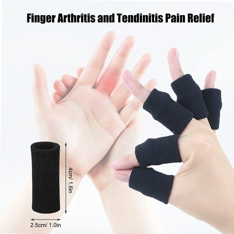 [Australia] - Finger Support Compression Sleeves (30Pcs), Breathable Thumb Support Brace Splint Arthritis Sleeve for Finger Joint Pain Relief, Comfortable Finger Protector for Triggger Finger Sports Aid Support 