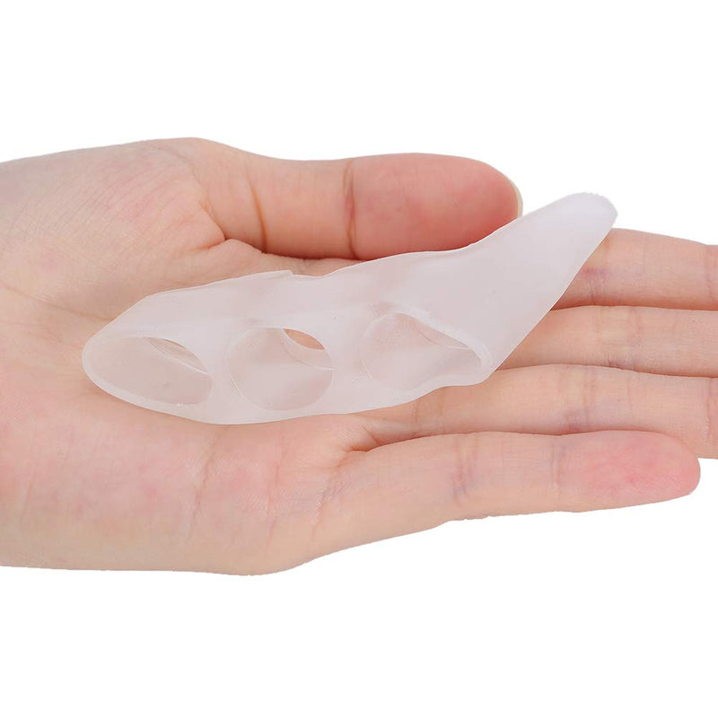 [Australia] - 2 Pairs Toe Separator Silica Gel Protect Toes Bursitis Protector Silicone 3 Hole Overlapping Small Toe Protective Cover For Toes Straightener Corrector Pain Relief 