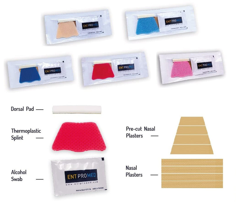 [Australia] - Thermoplastic External Nasal Splint - Pink Colour - a Kit, Post Nasal Surgery, Rhinoplasty, Septoplasty, ENT Product. (Small 36mm x 54mm) Small 36mm x 54mm 