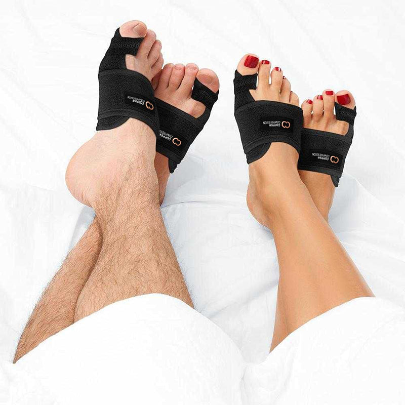 [Australia] - Copper Compression Bunion Corrector And Bunion Relief Kit. 1 Pair of Bunion Cushions 1 Pair of Bunion Splint Correctors. Bunion Pads Sleeve Big Toe Splint for Women Men Relief For Bunions, Feet (Large/XL) Large/XL (2 Pair) 