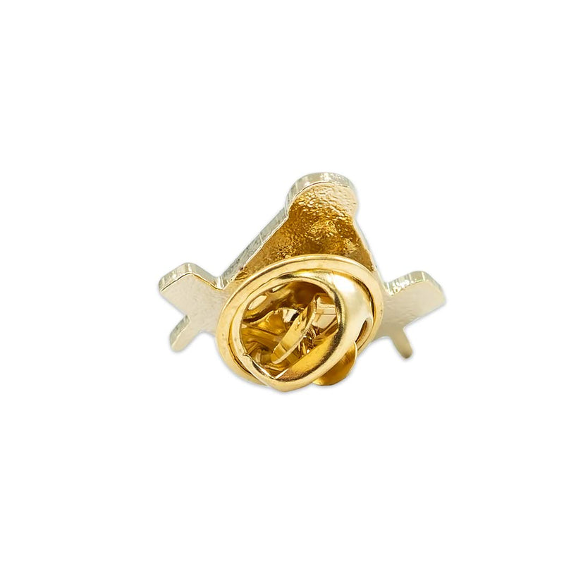 [Australia] - Square & Compass with Rhinestone Masonic Lapel Pin - [Blue & Gold][3/4'' Tall] 