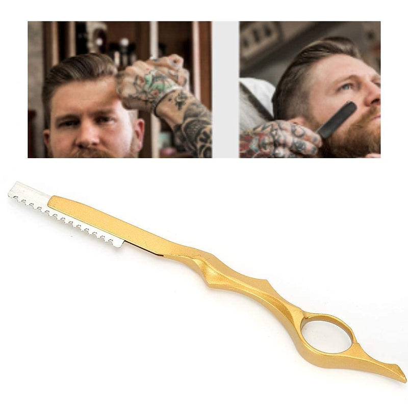 [Australia] - Hair Thinning Scissors Cutting Teeth Scissors Hairdresser Hair Cutting Trimming Razor Stainless Steel Bangs Hair Thinning Knife for Barber Texturing, Home Salon (Golden) 