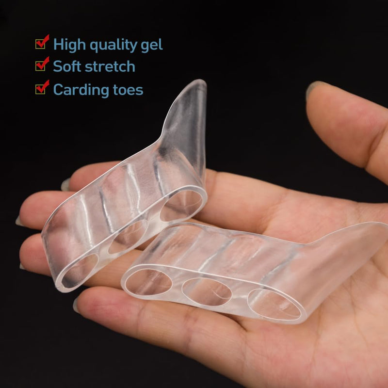[Australia] - 8 Pack Gel Toe Corrector Pinky Toe Separator Pain Relief Toe Protector Relieve Bunion Foot Care Tools Three-Hole Little Toe Separator 
