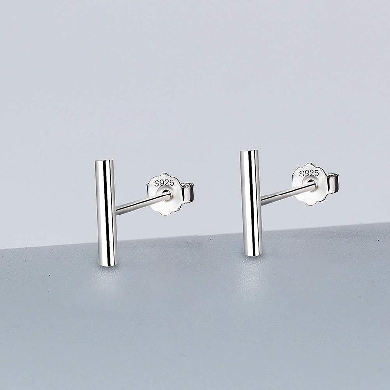 [Australia] - Yaneno Fashion Jewellery Minimalist 925 Sterling Silver Simple Plain Bar Ear Stud Earrings Line Earrings Simplify Stick Earrings Women Ladies Girls Thick Bar 