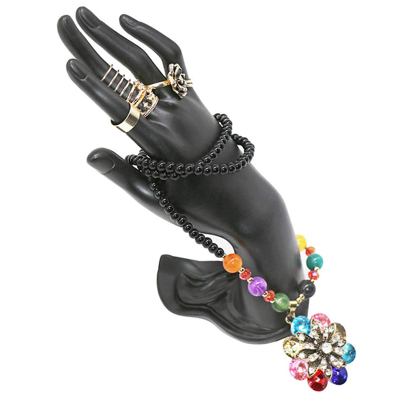 [Australia] - WERSHOW Classic Ring Holder, 9.06"6.07"(in) Bracelet Display, Resin Bracelet Display Stand for Shows, Hand-shaped Ring Display for Jewelry, Black 