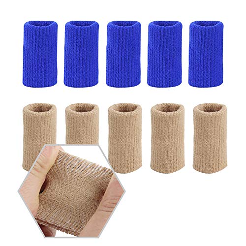 [Australia] - Nutteri 20 Pieces Finger Sleeves, Thumb Splint Brace for Finger Support, Relieve Pain for Arthritis,Triggger Finger, Compression Aid for Sports (nude) nude 