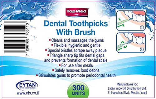 [Australia] - TOPMED ETS Oral Care Dental Brush Teeth Pick Plastic Teeth Floss Toothpick 600 Count 2 Box 