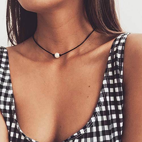 [Australia] - 3 Pcs/Set Puca Shell Choker Necklace Anklet Bracelet Set for Women Punk Bead Black Rope Chain Seashell Jewelry Gift set2 