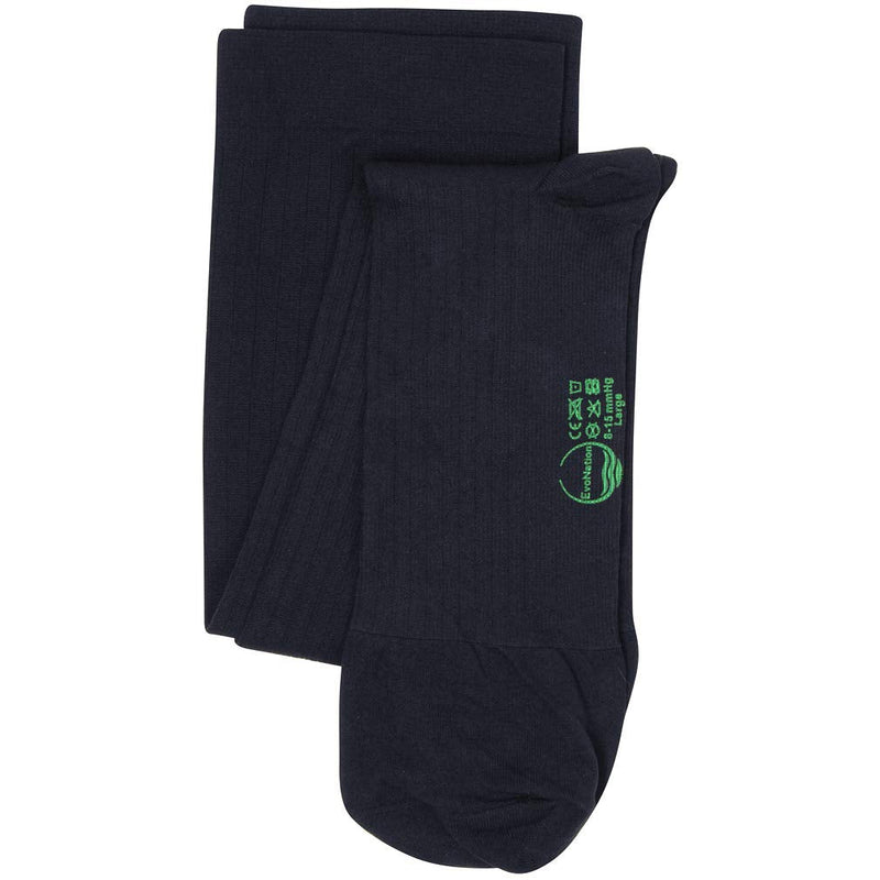 [Australia] - EvoNation Men’s Knee High 8-15 mmHg Graduated Compression Travel Socks – Mild Pressure Compression Garment Navy Blue X-Large (1 Pair) 