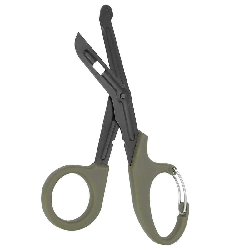 [Australia] - Scissors, EMT and Trauma Shears, Titanium Bandage Shears 7.2'' Bent Stealth Black for Nurses, Students, Emergency Room (Green) Green 
