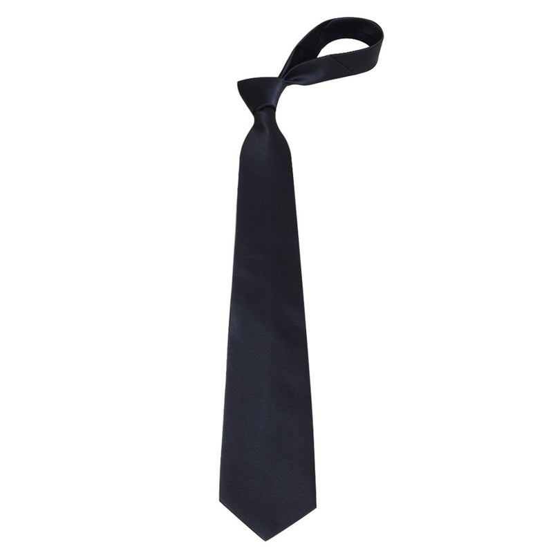 [Australia] - QBSM Mens Solid Polyester Textile Neckties Pure Color Neck Ties Black 