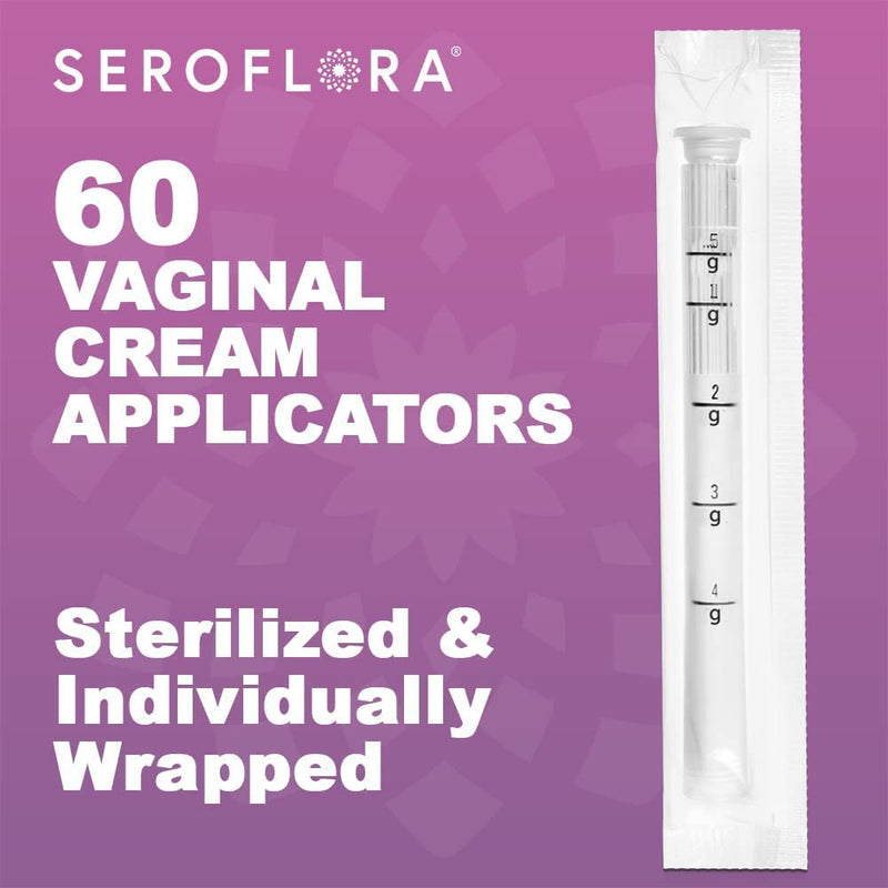 [Australia] - Seroflora Disposable Vaginal Cream Applicators - Fits Preseed, Premarin, Estrace, and Most OTC Gels, Lubricants, and Creams - Threaded End, Comfort Tip, and Dosage Markings (60 pack) 