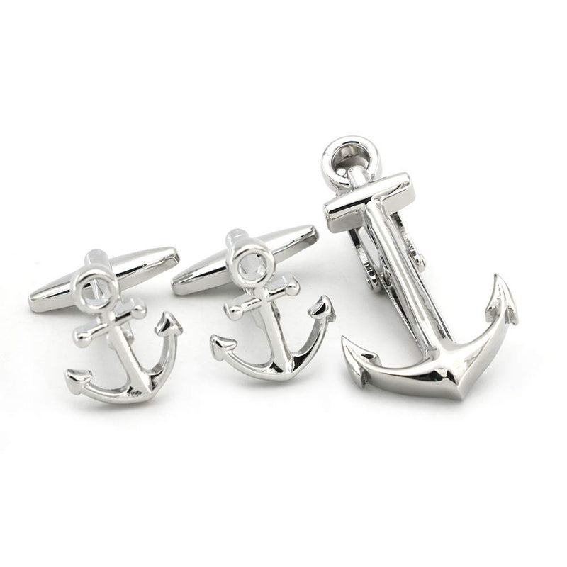 [Australia] - Sailing Boat Yacht Anchor Smart Shirt Tie Clip and Cufflinks Set 