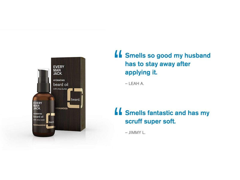 [Australia] - Every Man Jack Beard Oil - Sandalwood | 30 ml - 1 Bottle | Naturally Derived, Parabens-free, Pthalate-free, Dye-free, and Certified Cruelty Free 