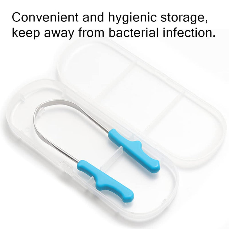 [Australia] - Tongue Scraper Stainless Steel,Tongue Cleaner with Storage Box Fights Bad Breath for Oral Care 