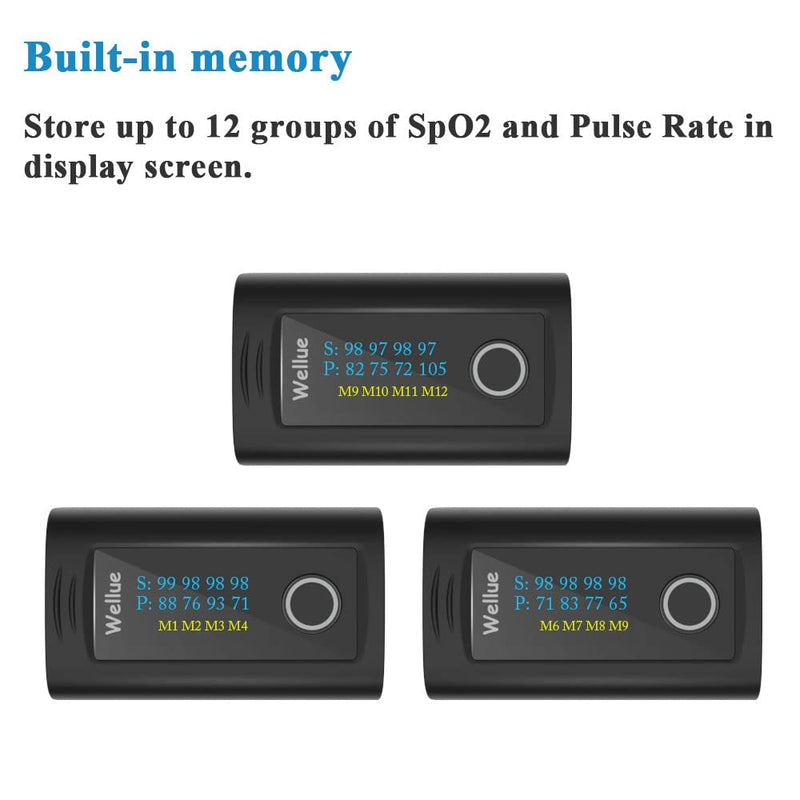 [Australia] - ViATOM Pulse Oximeter Approved UK Bulit-in Storage,Blood Oxygen Monitor Finger Adult for Heart Rate and SpO2 with Alarm, Batteries, Carry Bag & Lanyard 