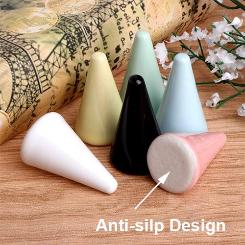 [Australia] - 6 Pack Ceramic Ring Jewelry Holder Cone Storage Showcase Display Stands (Multi-Color) 