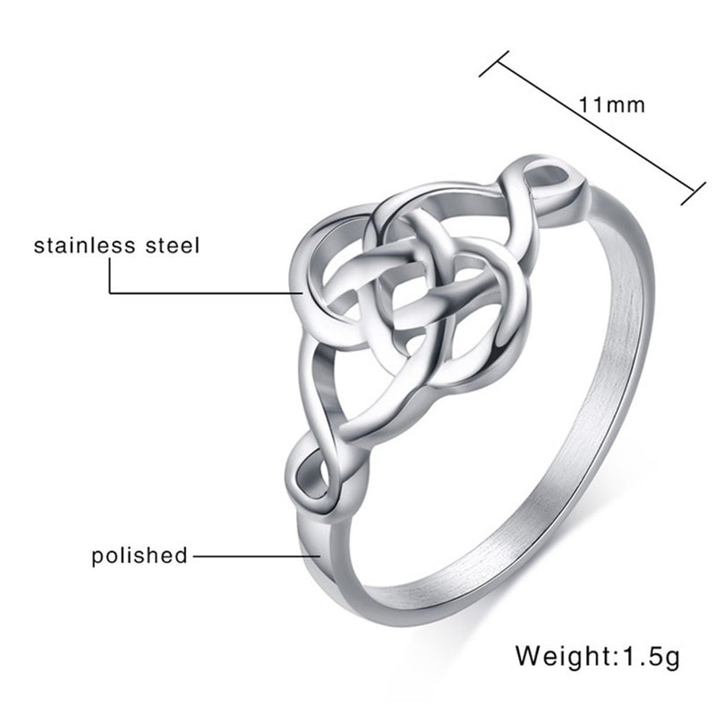 [Australia] - Stainless Steel Plain Classical Celtic Love Knot Wedding Promise Anniversary Ring Silver 3 