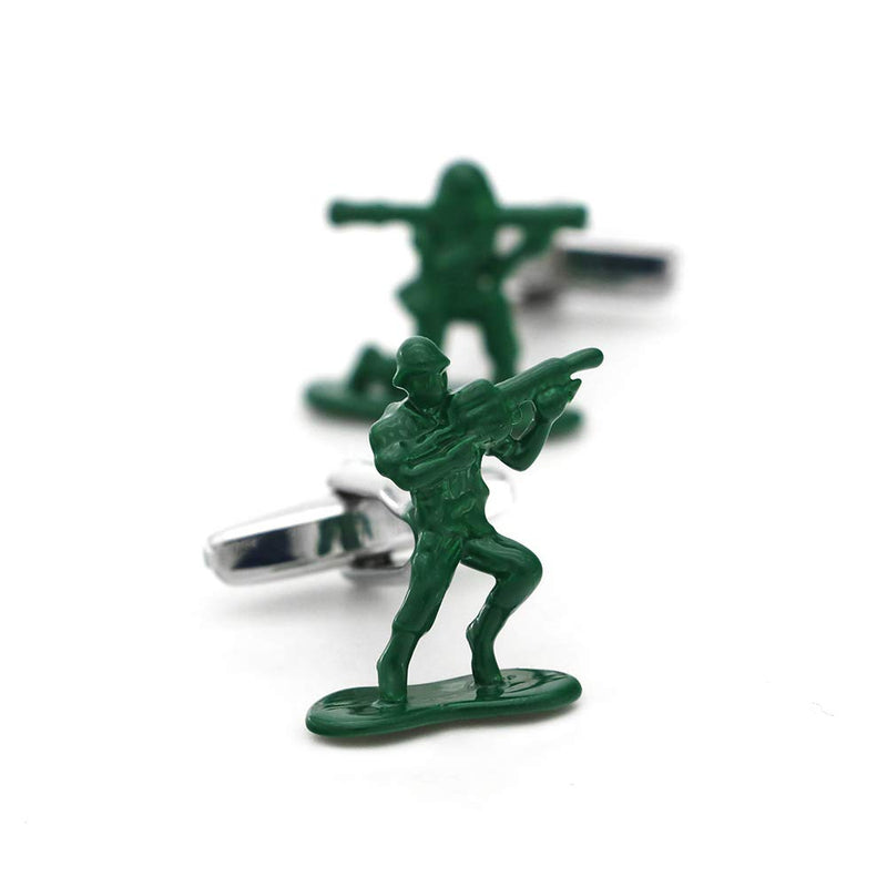 [Australia] - iGame Soldiers Chess Cuff Links Green Color Contra Fighter Design Cufflinks With Quality Gift Box 