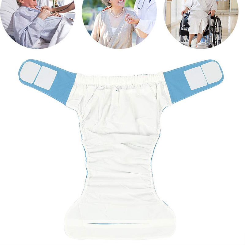 [Australia] - Adult Cloth Diaper, Waterproof & Reusable Elderly Incontinence Protection Nappies Underwear with Maximum Absorbency for Men or Women, Waist: 19.7-49.9inch(Blue) Blue 