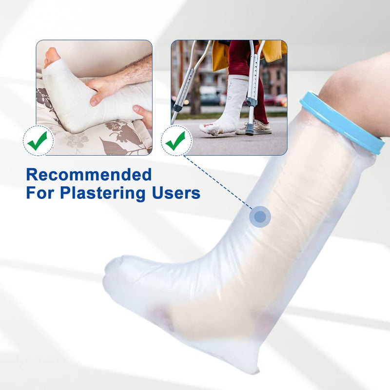 [Australia] - Bukihome Shower Watertight Foot Protector, Adult Leg Cast Covers, Extra Large Capacity for 198 Pounds Adult Thigh Tension & Super Waterproof Leg Protector Legs 