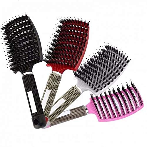 [Australia] - Detangling Nylon Bristle Brush, Single White Brush Anti-Static Detangler, Wet or Dry Use, Fast Blow Drying 