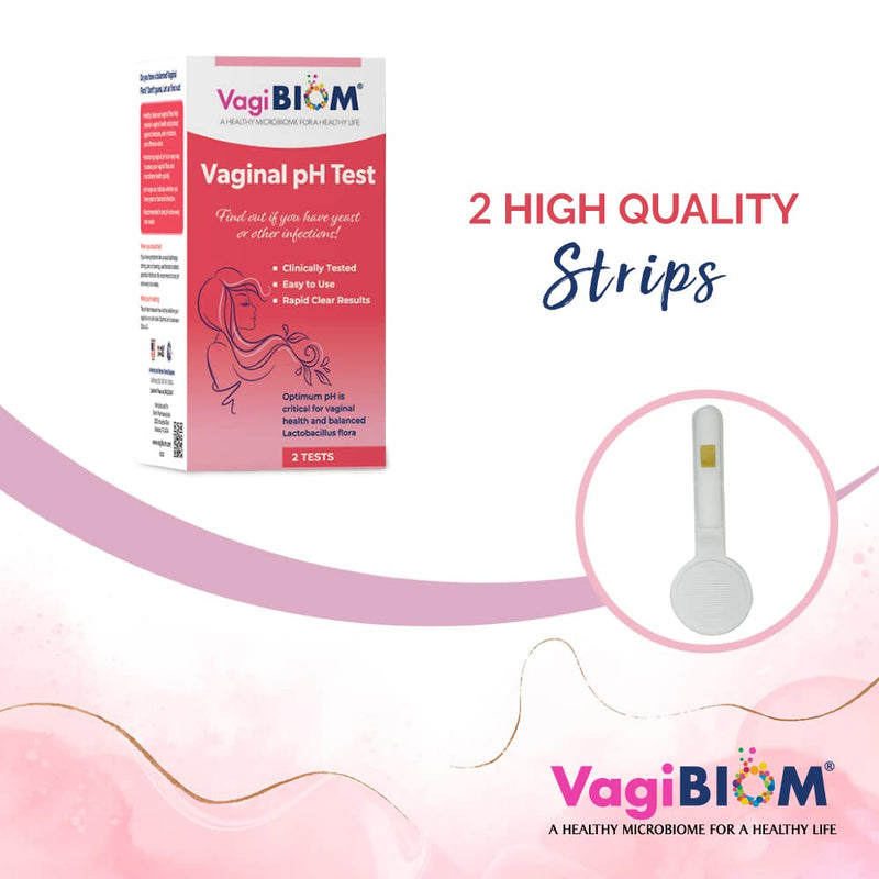 [Australia] - VagiBiom Vaginal pH Tester: Balanced and Healthy Vaginal microbiome ensures Optimum pH. Do You Have Intimate Issues, Don't Guess use pH Test kit (2 Tests) 