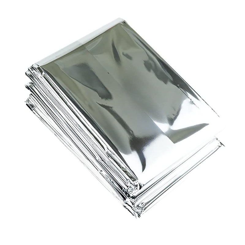 [Australia] - ANCLLO 4 Pack Emergency Mylar Thermal Blankets - Designed for Outdoors Hiking Survival Marathons or First Aid (Silver Color) 