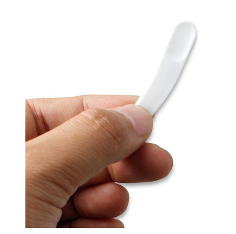 [Australia] - mciskin 100PCS Mini Disposable Curved Cosmetic Spatula Scoop Makeup Mask Spatula Plastic Spoon 