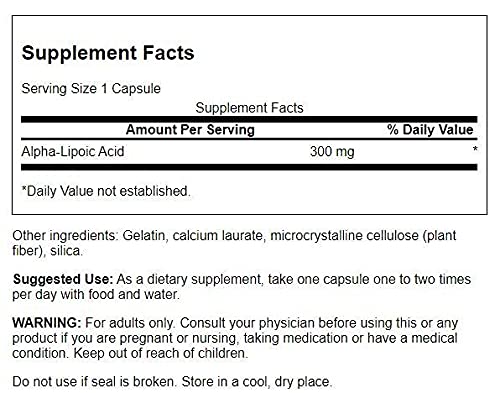 [Australia] - Swanson Alpha Lipoic Acid Antioxidant Protection Promotes Healthy Blood Sugar Supplement 300 mg 120 Capsules 1 