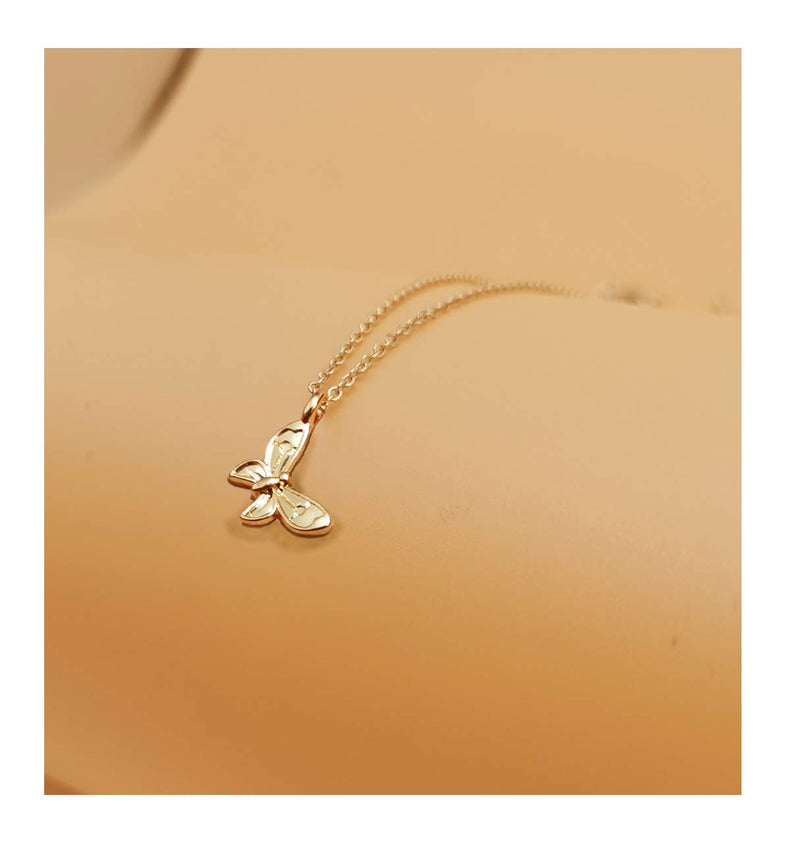 [Australia] - Baydurcan Friendship Anchor Compass Necklace Good Luck Elephant Pendant Chain Necklace with Message Card Gift Card Gold Butterfly 