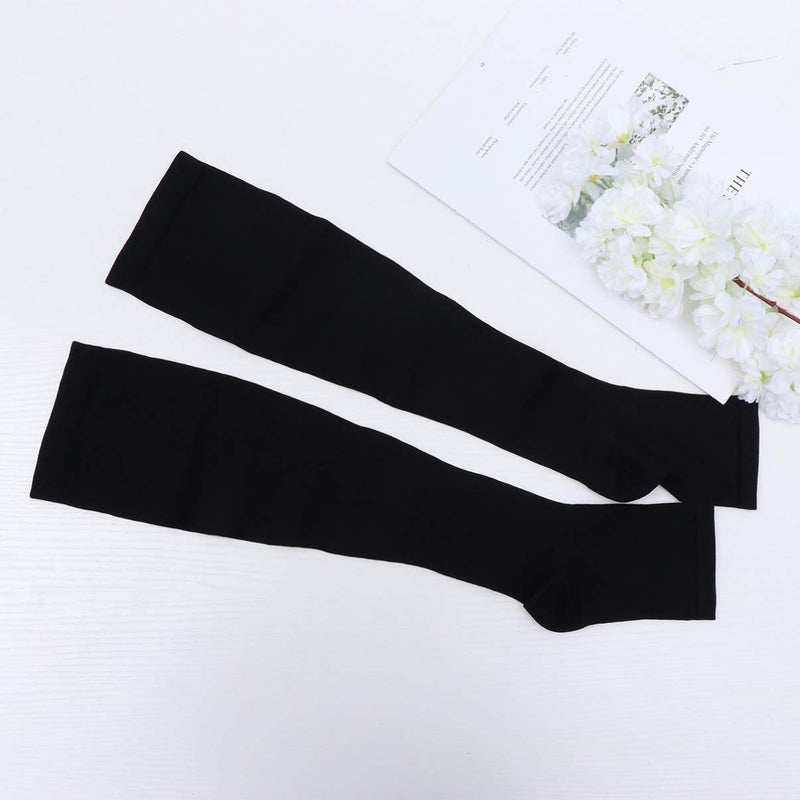 [Australia] - SUPVOX Knee High Compression Stockings Open Toe Firm Legware Calf Compression Sock Sleeve for Men Women XXL (Black) 2XL (Pack of 2) 