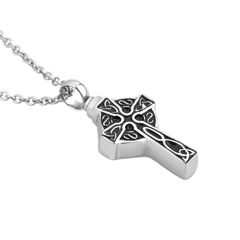 [Australia] - LoEnMe Jewelry Urn Necklace for Ash Cremation Pendant Celtic Cross Angel Wing Birthstone Memorial Keepsake for Women Men 