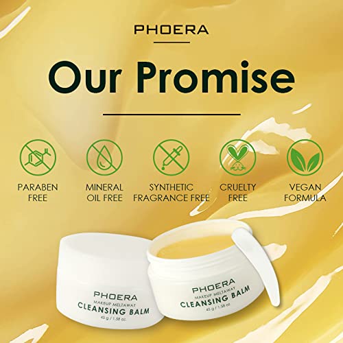 [Australia] - ABRUS - PHOERA Cleansing Balm (45gm), Oil Based Cleanser for Revitalizing Nourishing Hydrating Fresh Skin, Vegan Makeup Remover Cleanser for Soft Glowing Skin - Cruelty-Free Formula 45 g (Pack of 1) 