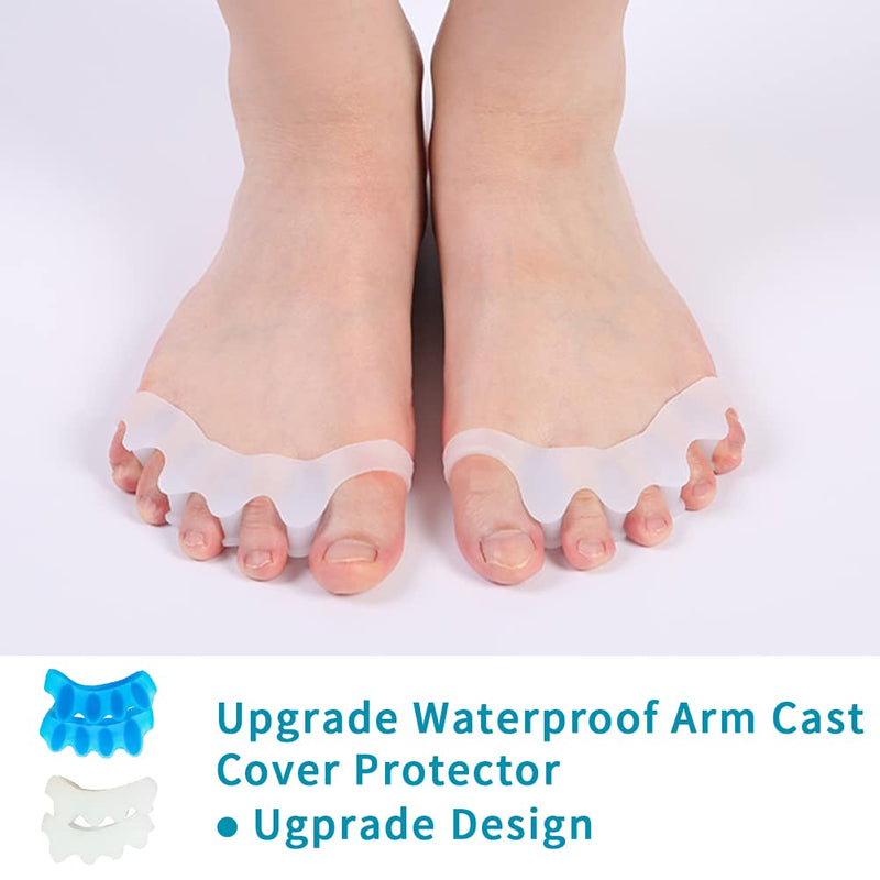 [Australia] - 2Pair Toe Separators, Soft Gel Spacers, Toe Straighteners for Therapeutic Relief from Plantar Fasciitis, Hammer Toes, Claw Toes, Overlapping Toes - (Blue and Clear) 