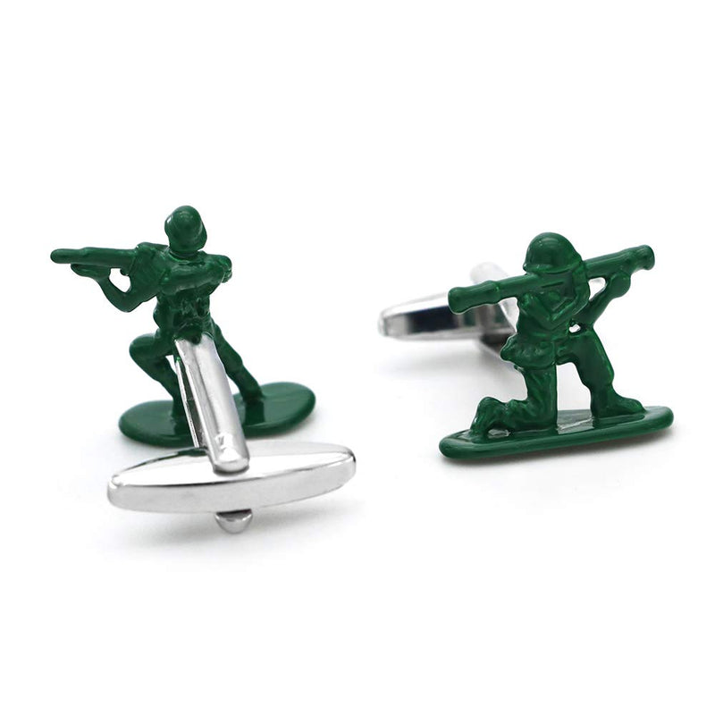 [Australia] - iGame Soldiers Chess Cuff Links Green Color Contra Fighter Design Cufflinks With Quality Gift Box 