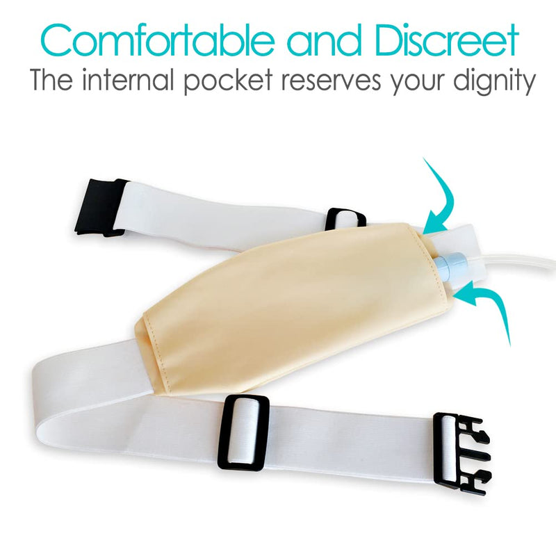 [Australia] - Insulin Pump Belt with Double Slide Zipper Pouch Medical Holder for Diabetic T1D Adjustable Waist Band Accessories Lightweight for Tubing Epipen Men Women Adult Beige 