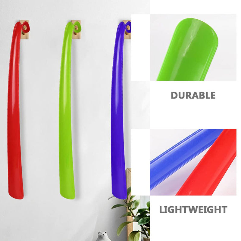 [Australia] - Lurrose Long Handle Shoe Horn 16 Inch Shoehorn Reach Assist Large Dressing Aid Sock Remover for Men Women Seniors Elderly Disabled 3pcs 