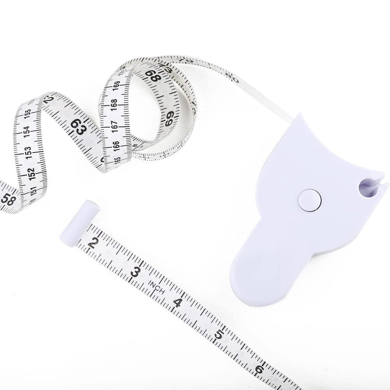 [Australia] - WIN TAPE 80'' 205cm Waist Body Tape Measure with Push Button, Measuring Waist and Arms (White) White 