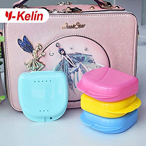 [Australia] - Y-Kelin Retainer Box Retainer Container Partial Denture Box, Light Blue+white 