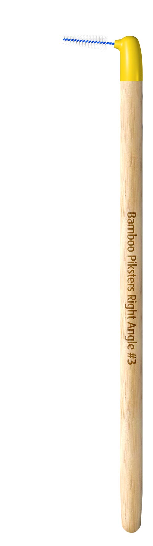 [Australia] - Bamboo Right Angle Piksters | Interdental Brushes | Sizes 00,1,3,5 | 6 Pack (6 Pack, Size 3 (Yellow)) 6 Count (Pack of 1) Size 3 (Yellow) 