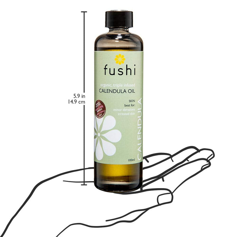 [Australia] - Fushi Organic Calendula Oil 100ml | Fresh-Pressed & Triple Infused for 3 Months | Best for Minor Abrasions, Irritated Skin, Skin Healing | Anti-inflammatory | Oil for Babies | Vegan, Made in the UK 