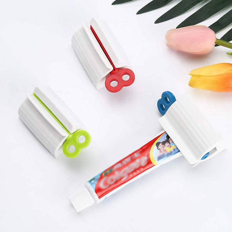 [Australia] - Toothpaste Squeezer,3 Pack Rolling Tube Toothpaste Dispenser Plastic Vertical Toothpaste Holder for Bathroom for Toothpaste Hand Cream Use Red+ Blue+ Green 