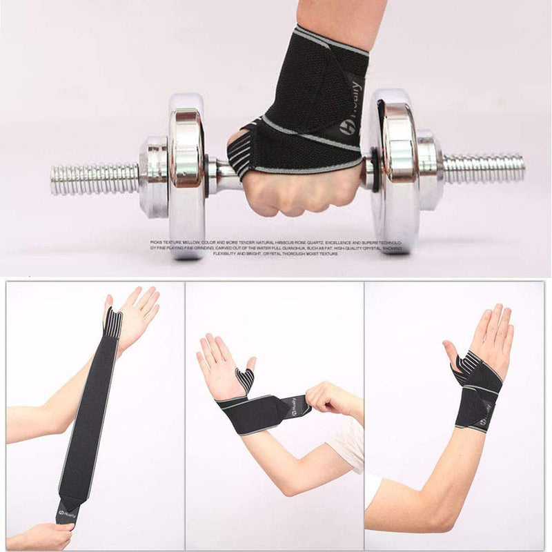 [Australia] - Hually Wrist Support, Adjustable Wrist Brace for Men and Women, wrist wraps One Size Fits all, Breathable and Comfortable Wrist Straps Support for Bench Press, Weightlifting, gym, Sports etc 