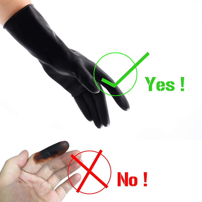 [Australia] - Hair Dye Gloves, Black Reusable Rubber Gloves, Professional Hair Coloring Accessories for Hair Salon Hair Dyeing,2Pcs 