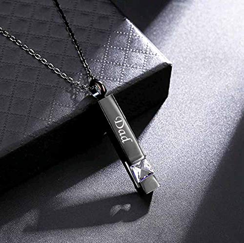 [Australia] - MEMORIALU Urn Necklaces for Ashes Black Cube Mom Cremation Keepsake Memorial Pendant Necklace Dad 