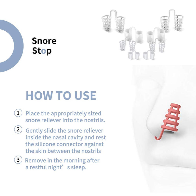 [Australia] - 8 Pack Nose Vents to Ease Breathing Anti Snoring Nose Vents with Different Size Breathing Relief Nasal Dilator Includes Travel Case 