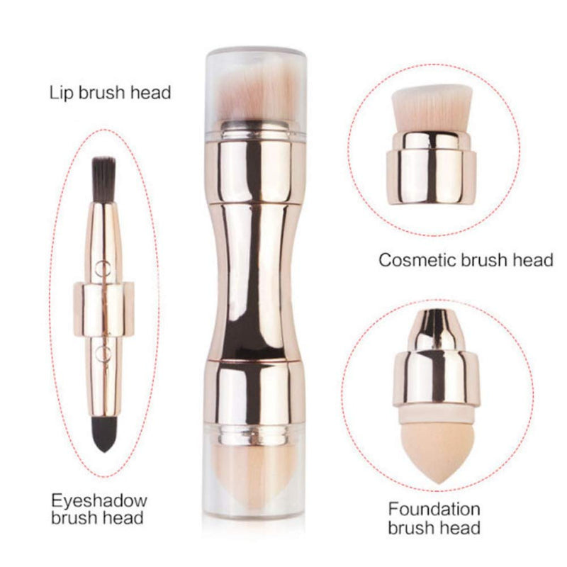 [Australia] - 4 in 1 Makeup Brush Set, Eyeshadow Eye Lip Face Concealing Blush Foundation Brush by Pretty Comy 